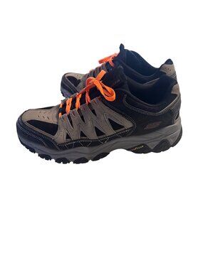 Skechers Goodyear Afterburn gray and black with orange laces sneakers size 13